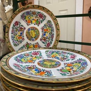 Asian hand painted plates